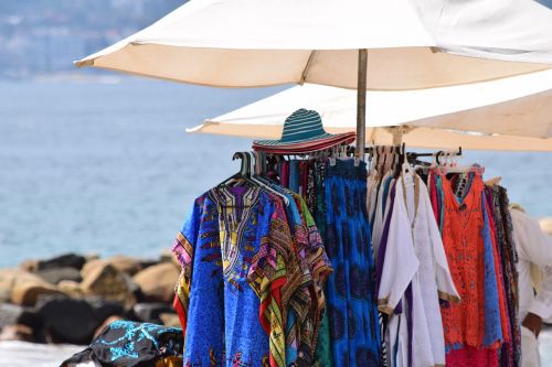 beach vendor colorful