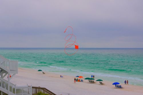 beach kite red