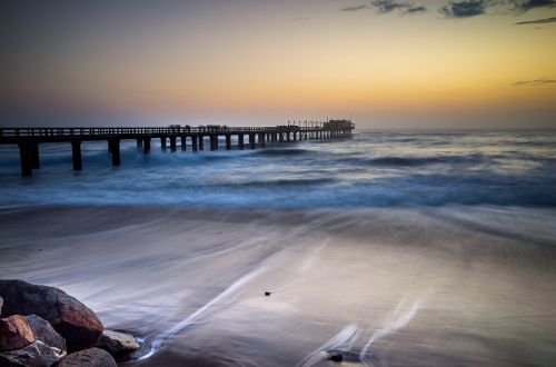 beach dawn dock