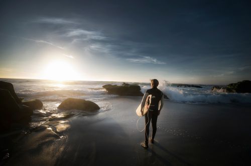 beach man ocean