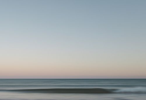 beach dawn fog