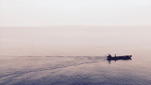 beach boat dawn