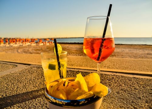 beach drink sea