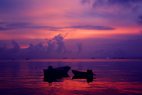 beach sunset sanya