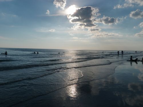 beach sunset clouds