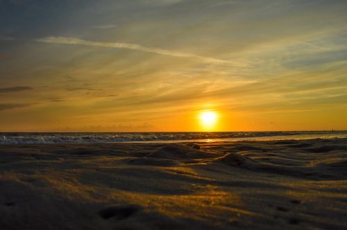 beach borkum sunset