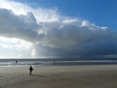 beach clouds sea