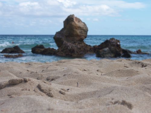 beach rock sea