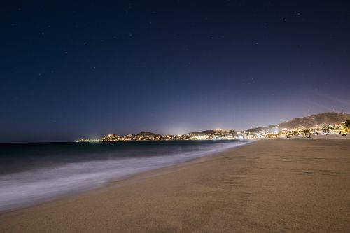 beach night sea