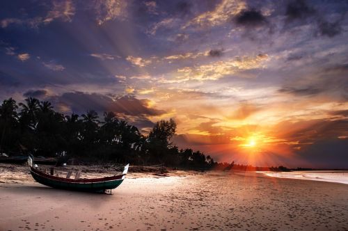 beach sunset tropical