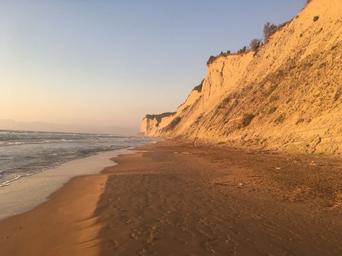 beach corfu sunset