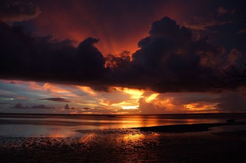 beach sunset sea