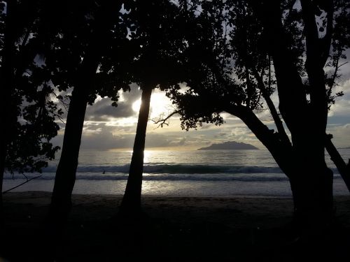 beach sunset paradise