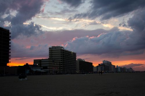 beach hotel clouds