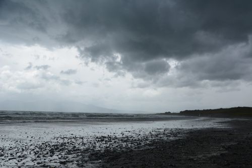 beach cloudy weather grey