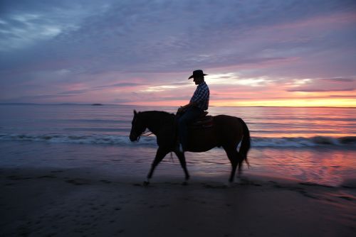 beach sunset cowboy