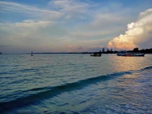 beach sunset sea