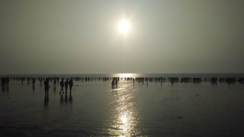 beach people sunset