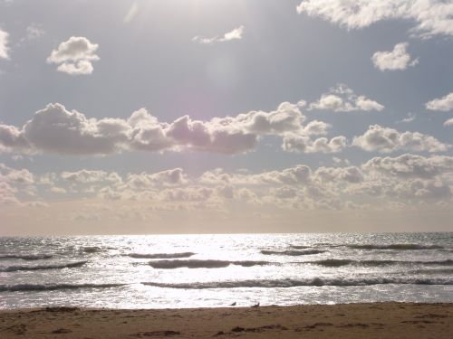 beach sea clouds