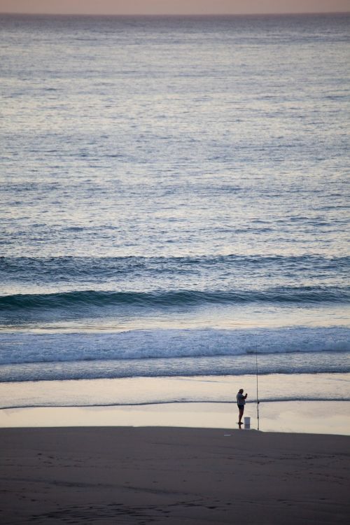 beach fisherman nature