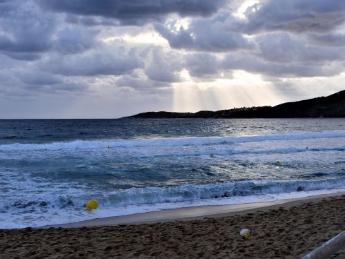 beach clouds sea