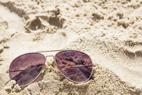 beach sun glasses sand
