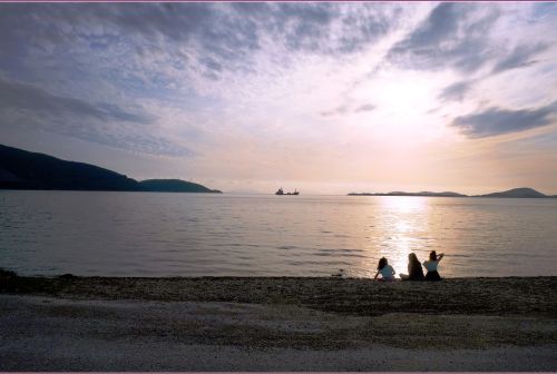 beach children sea