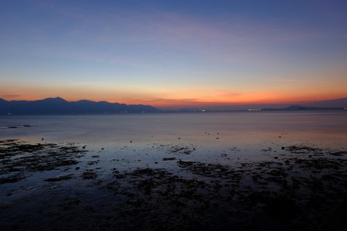 beach sea scape twilight