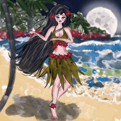 beach sea moon