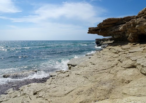 beach  cliff  agios theologos beach