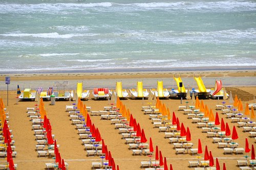 beach  parasol  sun loungers