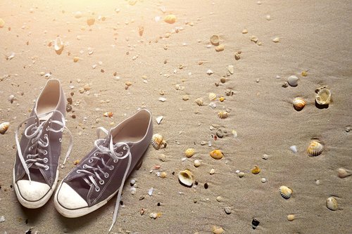 beach  sand  shoes