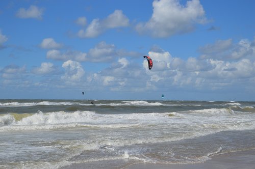 beach  kite surfing  kitesurfer