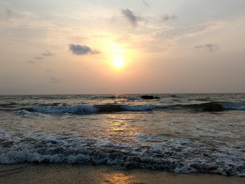 beach  sunset  waves