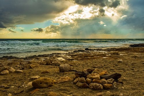 beach  coast  stones