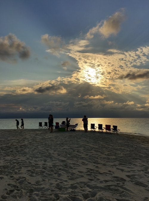 beach  sunset  people