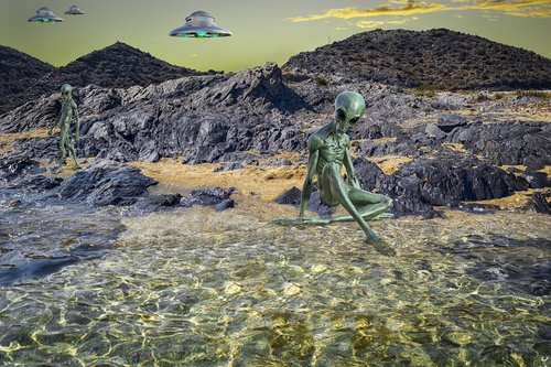beach  ufo  alien