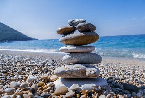 beach  stones  rock