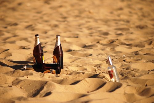 beach  beer  bottles