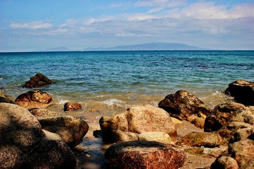 beach  rocks  puerto galera