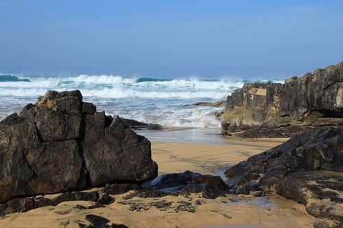 beach  rocks  sea