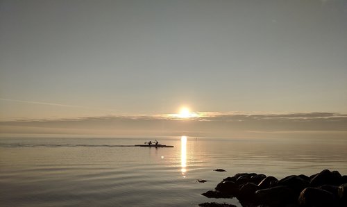 beach  kayak  sunrise