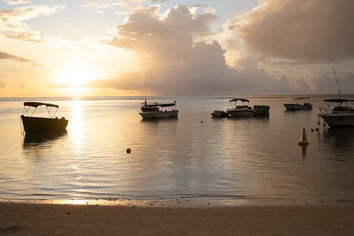 beach  mauritius  boats