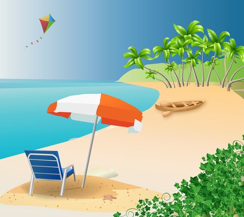 beach  sea  umbrella