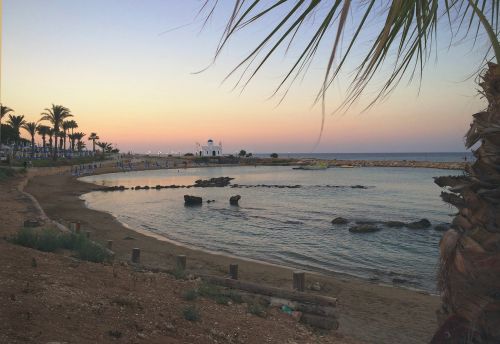 beach sunset cyprus