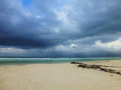 beach sea gloomy