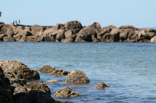 beach stones sea