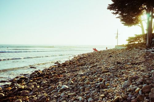 beach pebbles shore