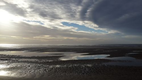 beach clouds seaside