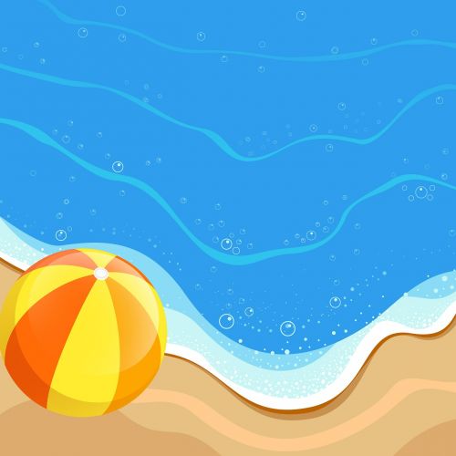 beach ball sea